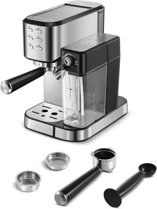 High Pressure 20 Bar Espresso Coffee Machine Cappuccino & Latte Coffee Maker with Milk Tank