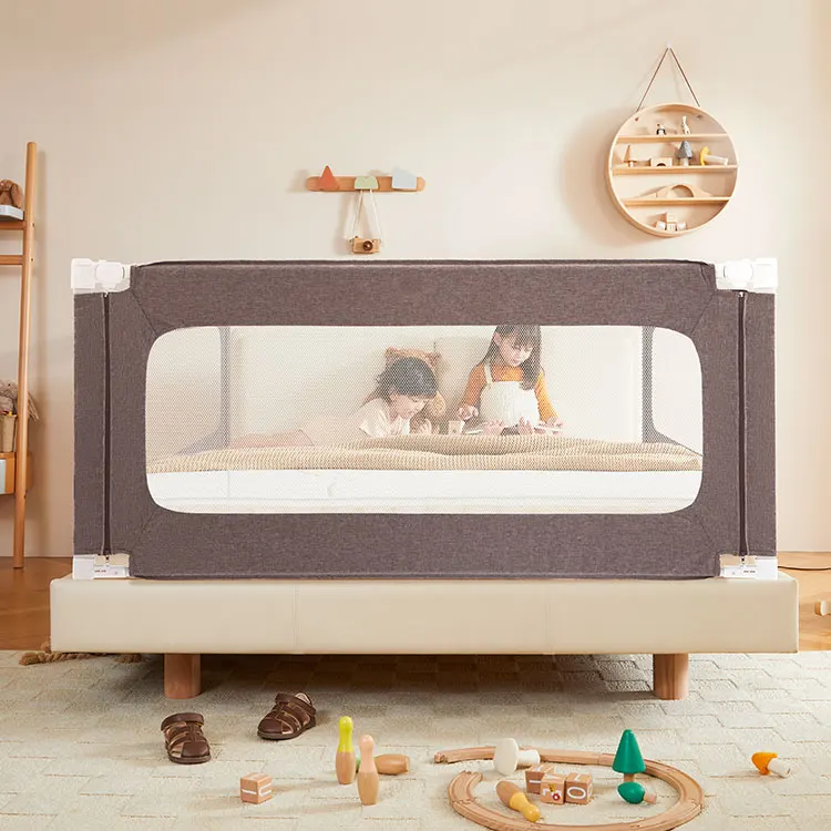 OEM Baby Bed Rail Guard for Toddlers Safe Sleeping Kids Anti Falling Bedside Fence Oxford Material Baby Bed Rail