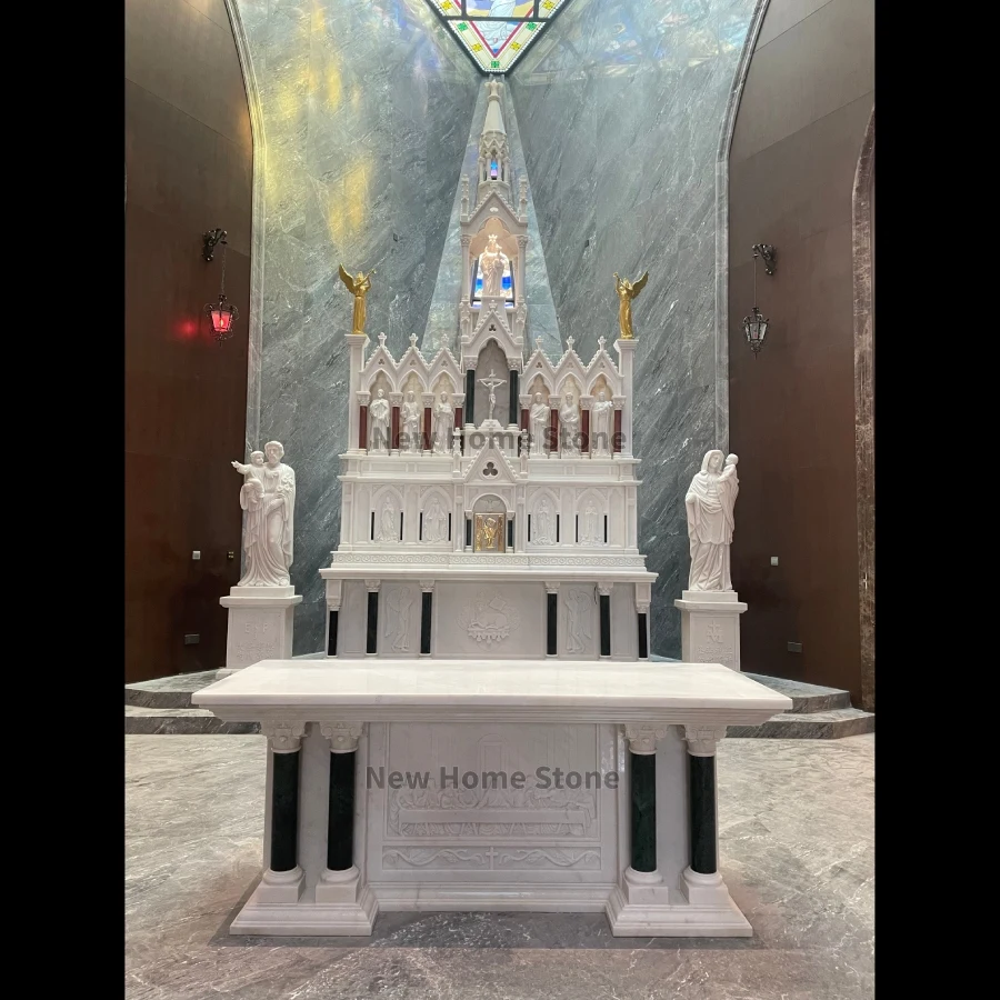 Christian Decoration Large Size Jesus Sculpture table Church Marble Virgin Mary Sculpture Altar