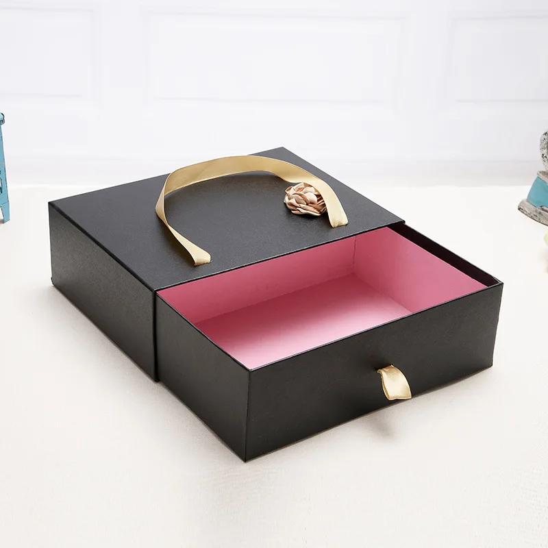 Elegant Reusable Present Box with Lid Slide Out for Presents Wedding & More Easily Open & Close