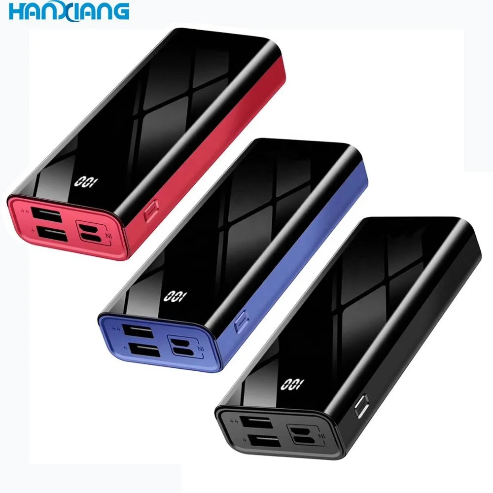 Готов к отправке Amazon Hot 2021 логотип под заказ двойной USB 10000mAh Телефон зарядный аккумулятор Power Bank для Iphone