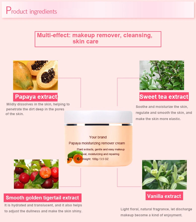 Customized nature papaya discharge makeup cream