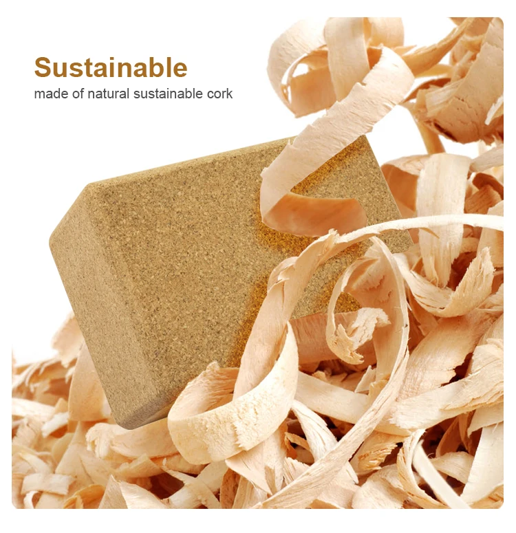 Wholesale Eco-Friendly Yoga Blocks Natrual Cork Custom