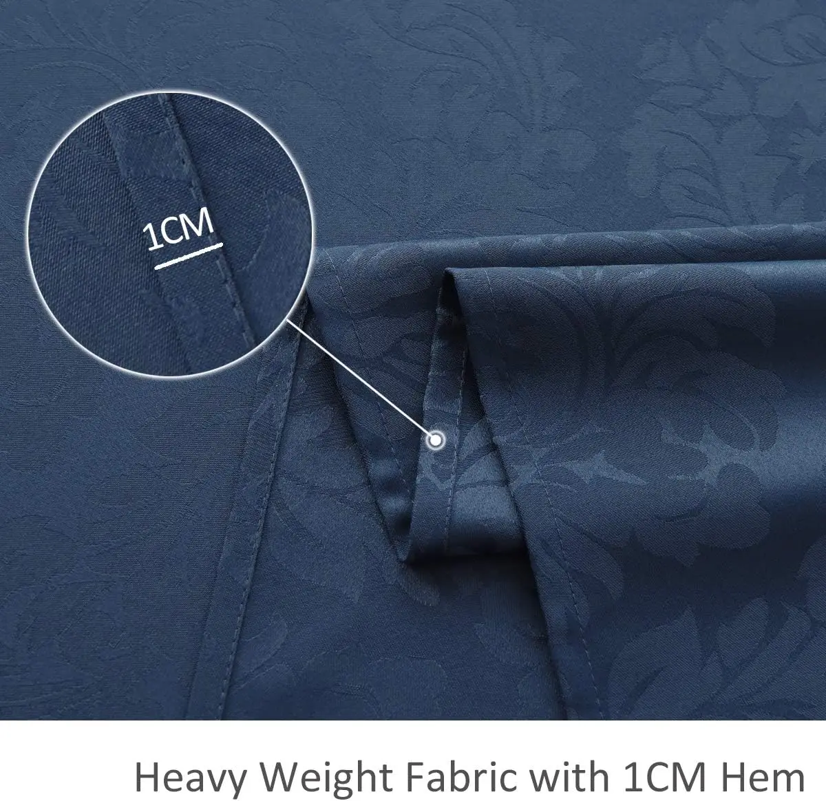 Skymoving New Custom Cheap Navy Blue Waterproof Table Clothes Rectangular Jacquard Polyester Tablecloths Fabric for Decoration