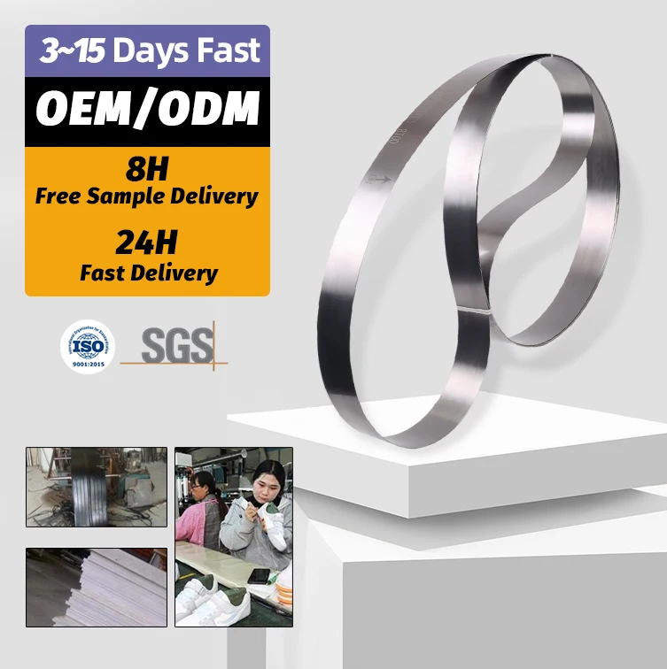 High speed sweden double edge nonwoven pvc eva cutting splitting band Knife saw blades for Leather Goods