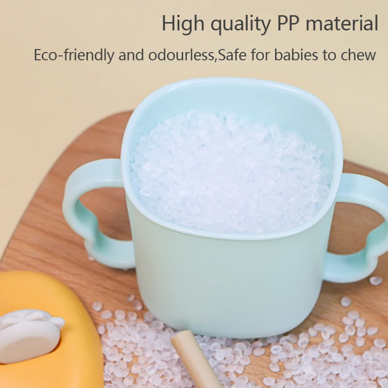 New Sublimation Baby Drinking Cup Kids Toddlers Feeding Products Silicone PP Water Milk Training Sippy Cups With Lids And Straws