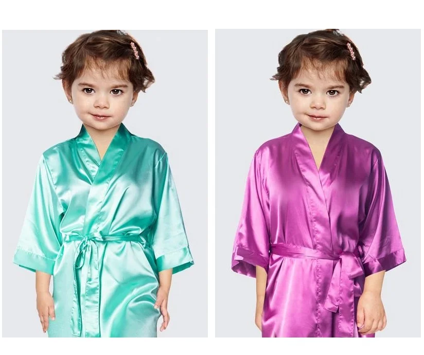 Flower Girl Robe Silky Satin Robe for Children Kids Satin Robe