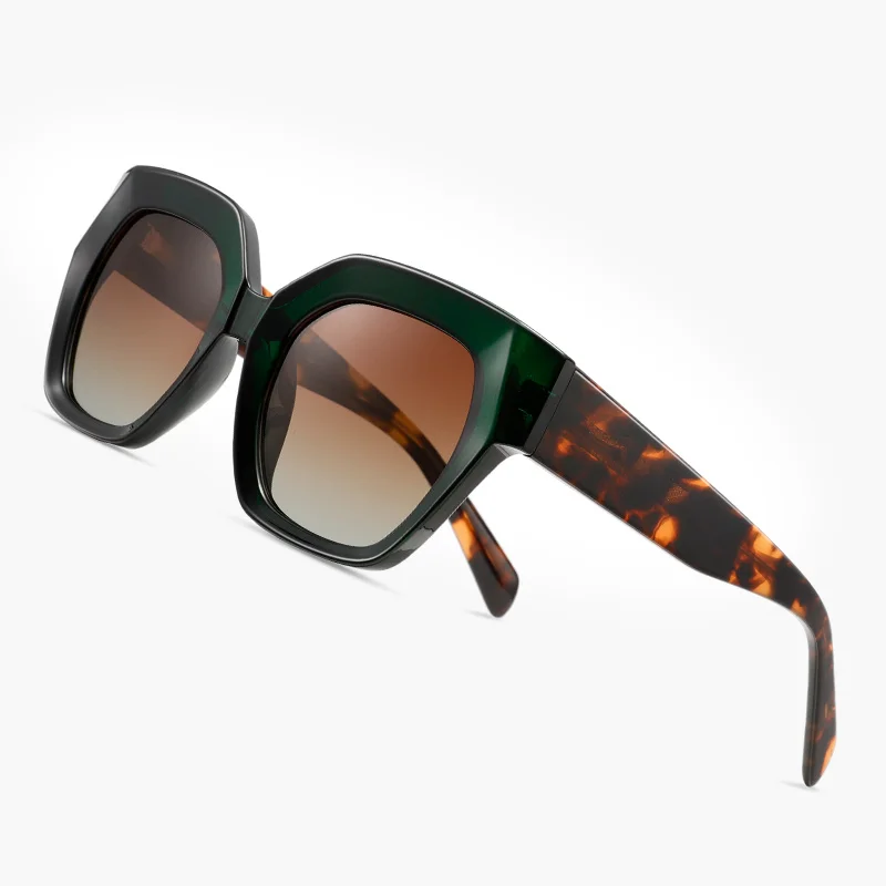 Cateye Inspired Luxury Oversized Custom Square Sunglasses S26118 Angular Shape Color-Block Sunglasses for Women Men