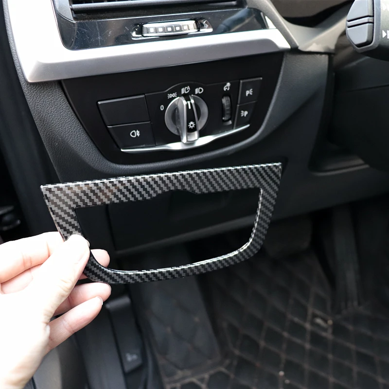 For BMW X3 X4 X3M X4M 5 Series G30 G01/G02/G08 M Sport 1PCS ABS Carbon Fiber Headlight Control Panel Trim Cover Car Accessories