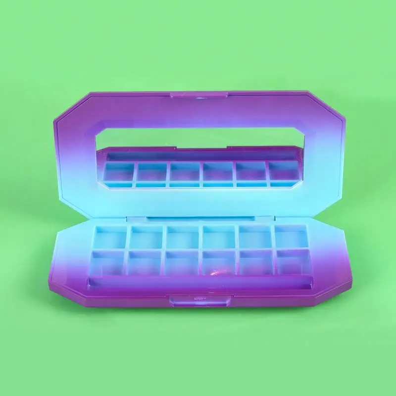 6 holes 12 holes fantastic faded color empty big eyeshadow case empty eye shadow palette  packaging eyeshadow plastic case