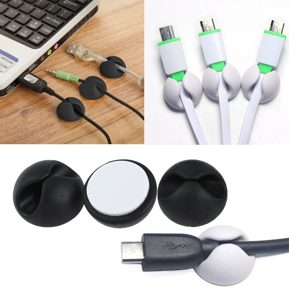  Аппаратное обеспечение многоцелевой силиконовый зажим для кабеля провода Тип USB Настольный настенный Органайзер держатель зарядного