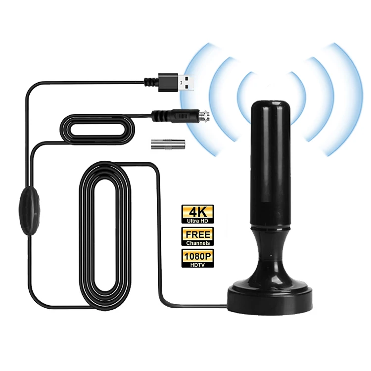 Magnetic Base rotor hdtv antena hd tv aerial amplified high gain outdoor  uhf 360 degree indoor tv antenna