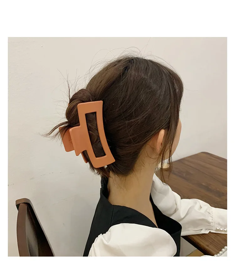 Candy Color Square Large Retro Frosted Matte Acrylic Hair Claw Clip Strong Hold Hair Jaw Clips Accessories For Thick Hair