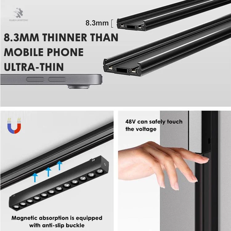 Indoor Ceiling Bright Mount Magnetic Track System 10W18W27W Magnetic Smart Dimmable LED Track Focus Light Magnetic Track Lights