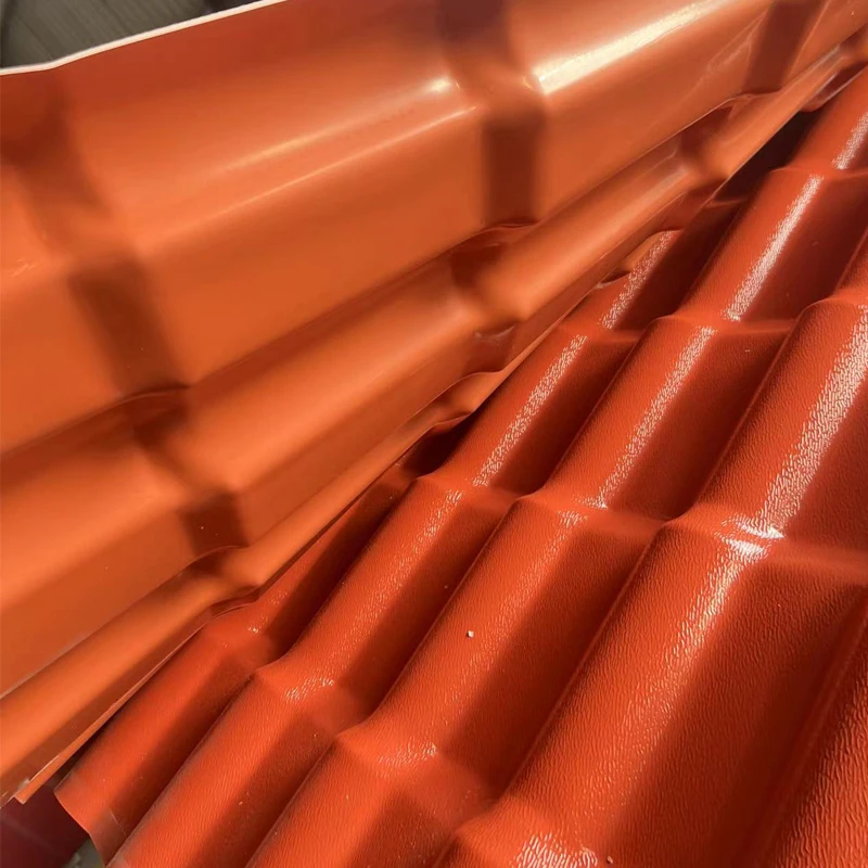 Light weight waterproof 2.5mm ASA synthetic Spanish bamboo roof tile for villa warehouse bus station