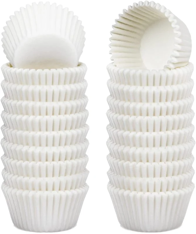 Pack of 500 Small White Paper Cupcake Moulds Baking Moulds Mini Paper Baking Moulds Muffin Cupcake Liners Greaseproof