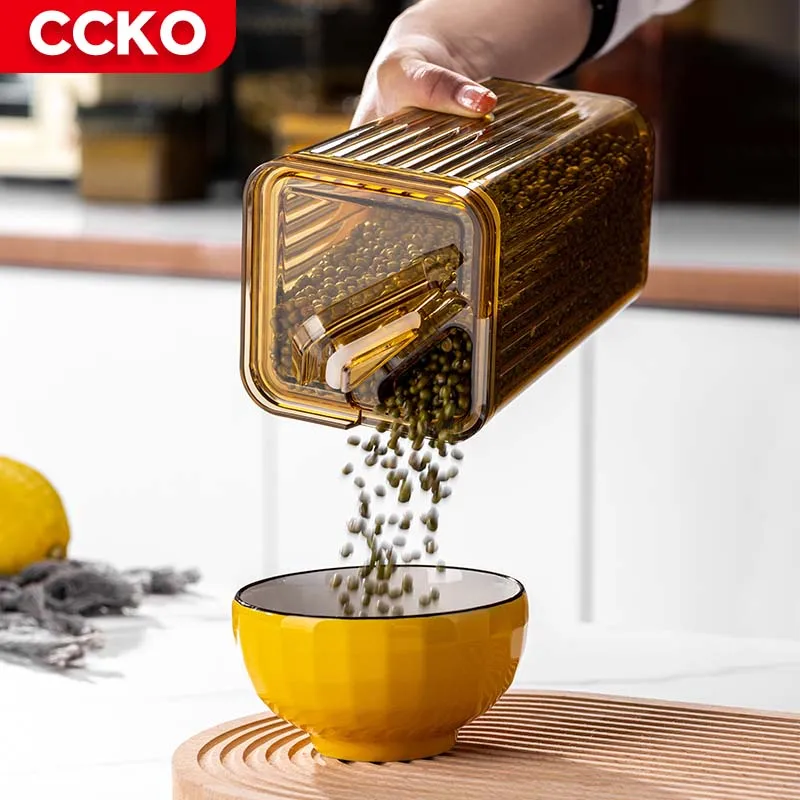 White Green 0.7L Airtight Plastic Food Storage Containers Set With Lids Snacks Cookies Nuts Grains Sugar Tea Sealed Storage Jars