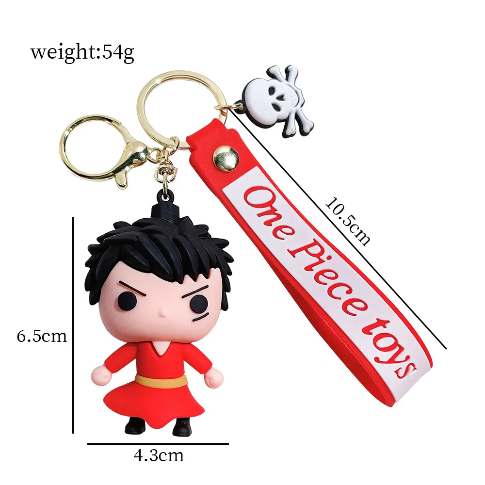 20 Designs High Quality Anime Keychain Accessories Luffy Nika PVC Rubber keychains Cosplay Car Key Backpack Keychains