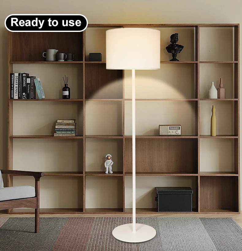 Factory Price flat pack Tall Standing Living Room Home Decor Hotel Led round fabric Floor Lamp