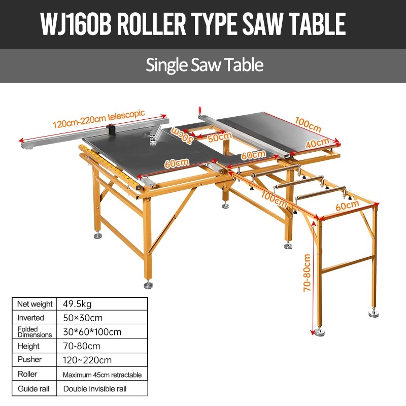 Precision Sliding Table Saw Multi-function Panel Saw Woodworking Special Workbench Dust-free Cutting Saw Folding Saw Table