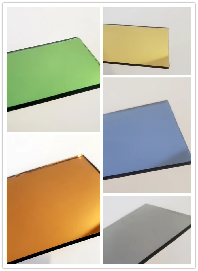 4mm 5mm 6mm 8mm 10mm float colored dark blue brown euro grey bronze green black tinted reflective Glass