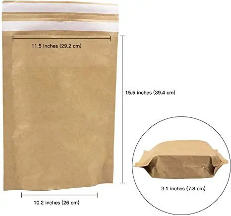 Custom Printed Biodegradable Rigid Cardboard Shipping Envelopes Packaging Eco Friendly Recyclable Kraft Paper Poly Mailer Bag