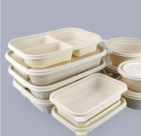 Compostable Eco-friendly Cornstarch Food Container Biodegradable Container Disposable Pla Corns Tarch Clamshell Bento Lunch Box