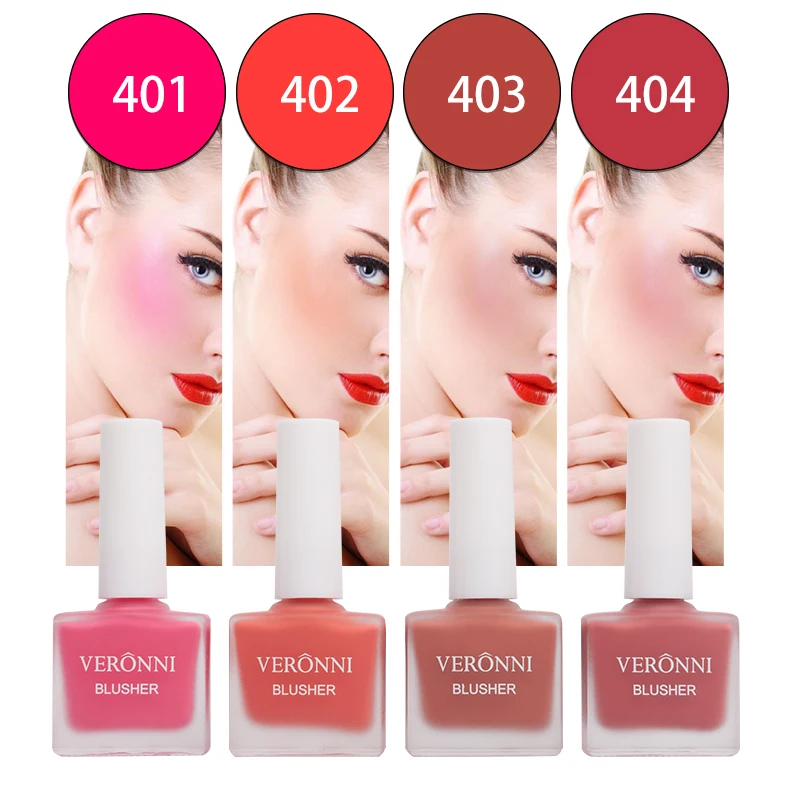 VERONNI 4 Colors Liquid Blush On Makeup Face Rouge Make Up Professional Natural Cheek Blusher