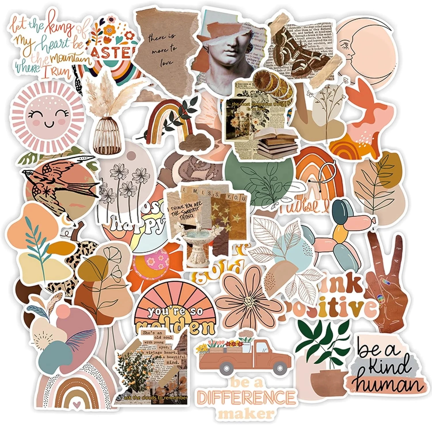 Hot Sale Aesthetic Stickers 50 Pcs Vinyl Waterproof Stickers for Water Bottles Laptop Phone Computer Guitar