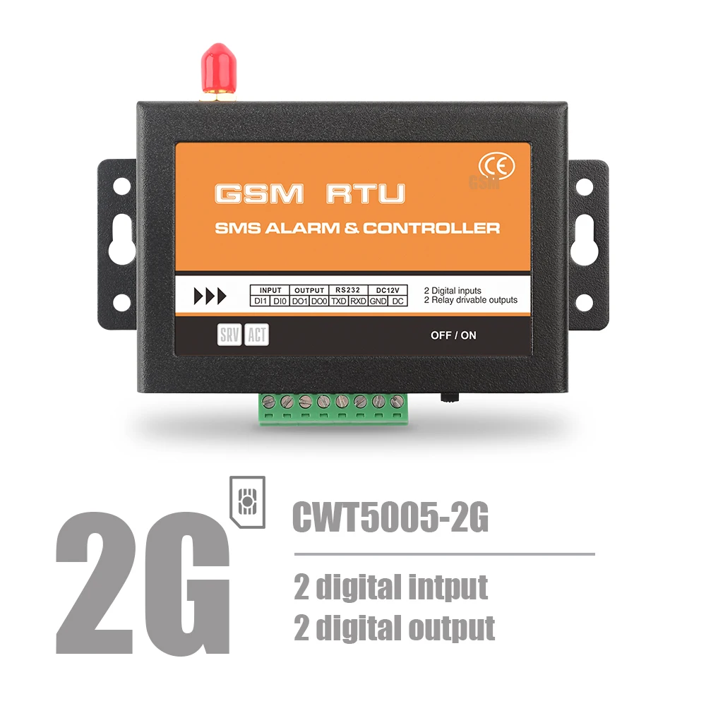 Реле дистанционного управления CWT5005 2DI 2DO 3G 4G Gprs Gsm Wifi Sms