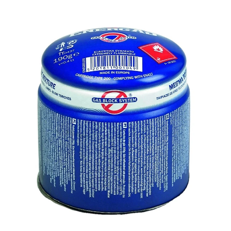 
Доступны услуги OEM 190 г бутановые газовые картриджи с системой газового блока 