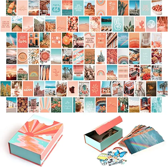 4 x 6 inches Cards Custom Printing Aesthetic Photo Wall Collage Kit For Home Decor Paper Art