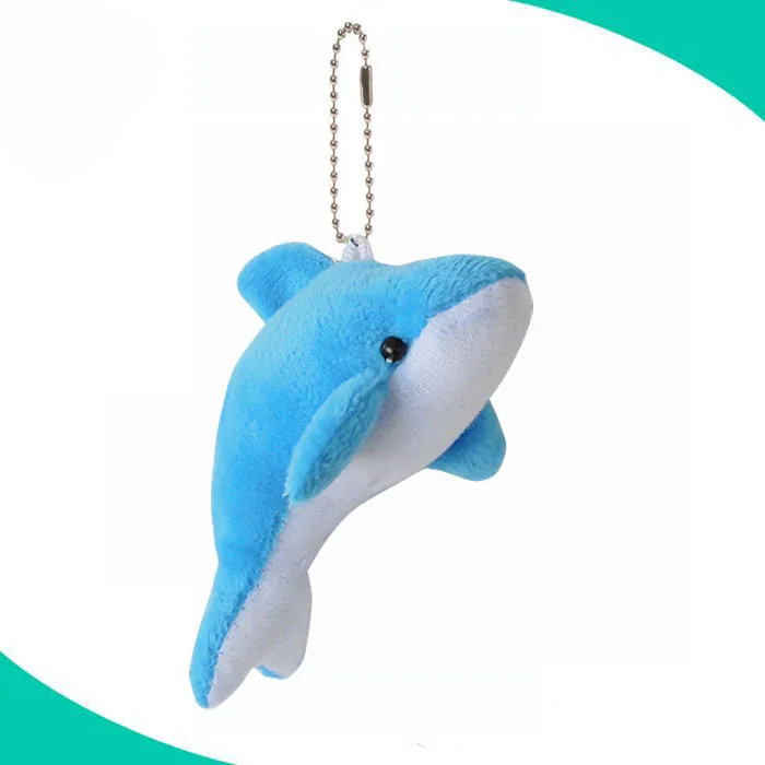 wholesale soft  cute 6' baby lovely blue small stuffed plush dolphin keychain toys