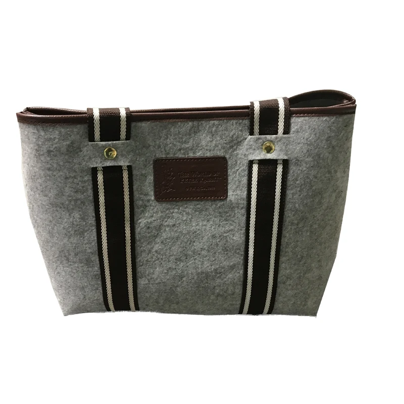 Organizer Carrying Purse Soft Felt Case with Ribbon Handles Large Gift Handbag for Women Men Girls Boys Unique Book Tote Bag