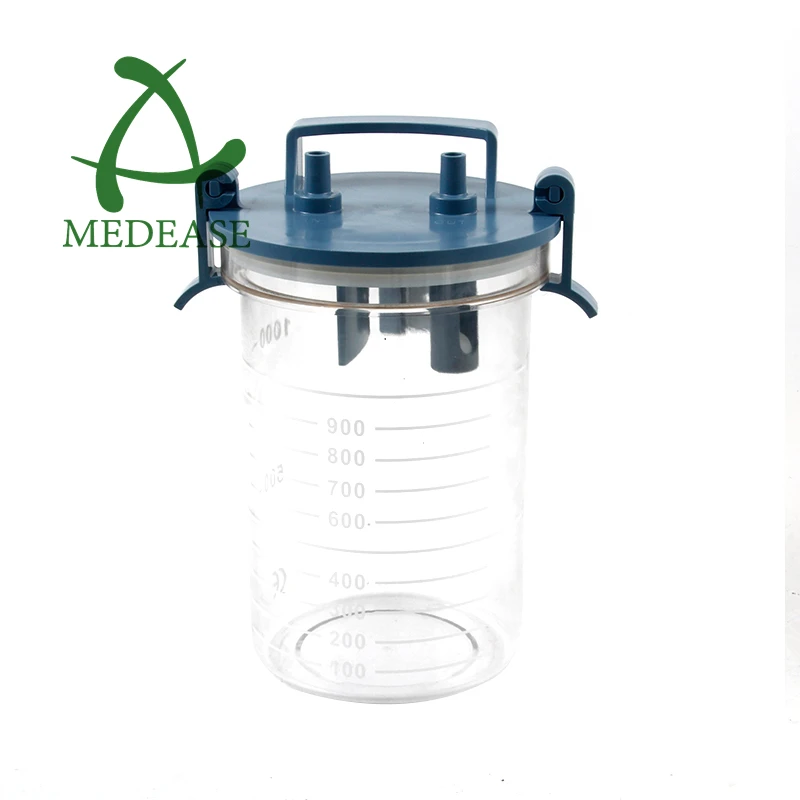 Wall Mounted 1L Medical Suction Canister High Quality Vacuum Bottle For Aspirator Suction Canister Suction Jar For Hospital