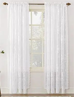 Small short curtain window sheer, Cafe living room curtain , Lace Kitchen Tiers
