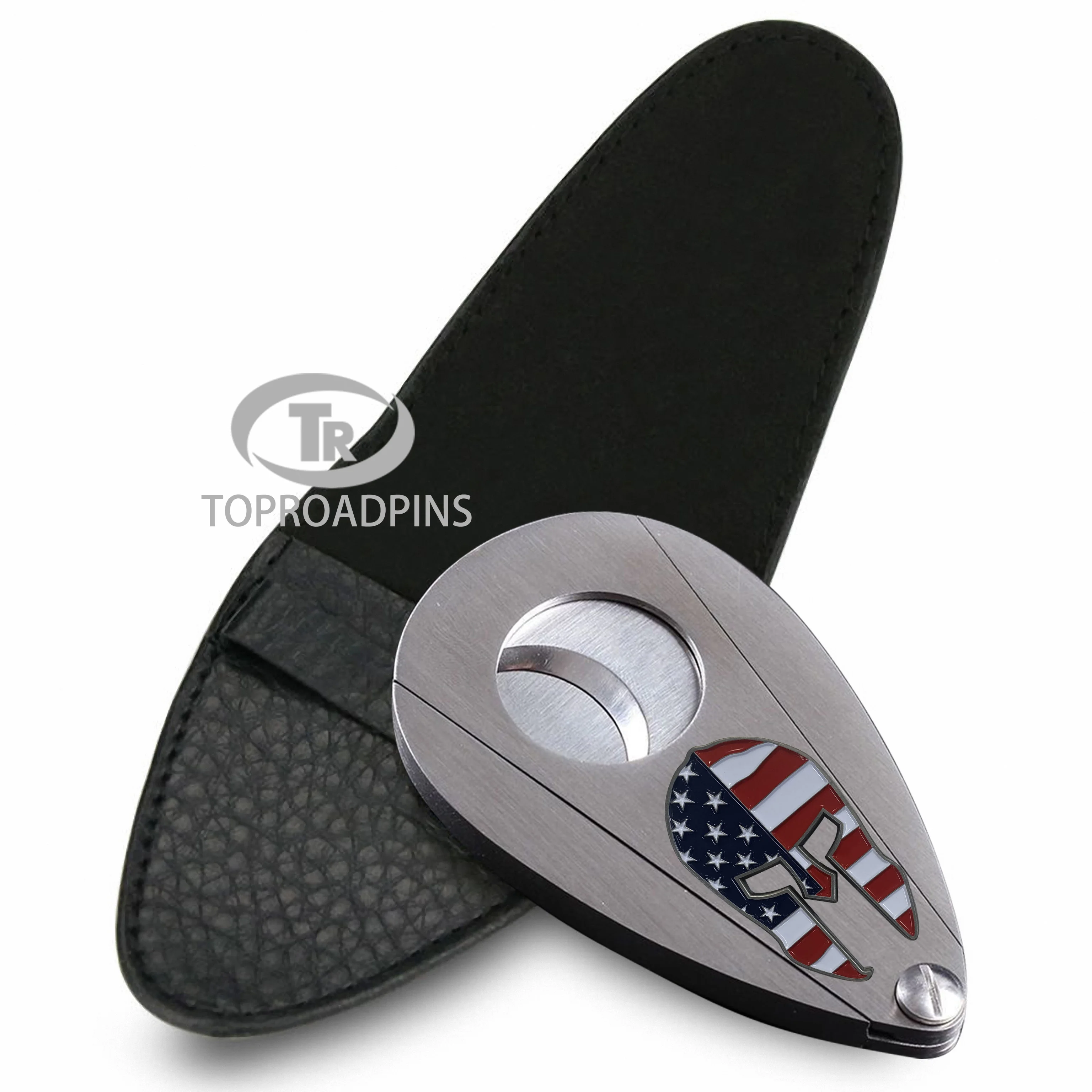 Custom Ring Sharp Logo Mini Stainless Steel Metal Cutter Ez Splitter Cigar Cutter