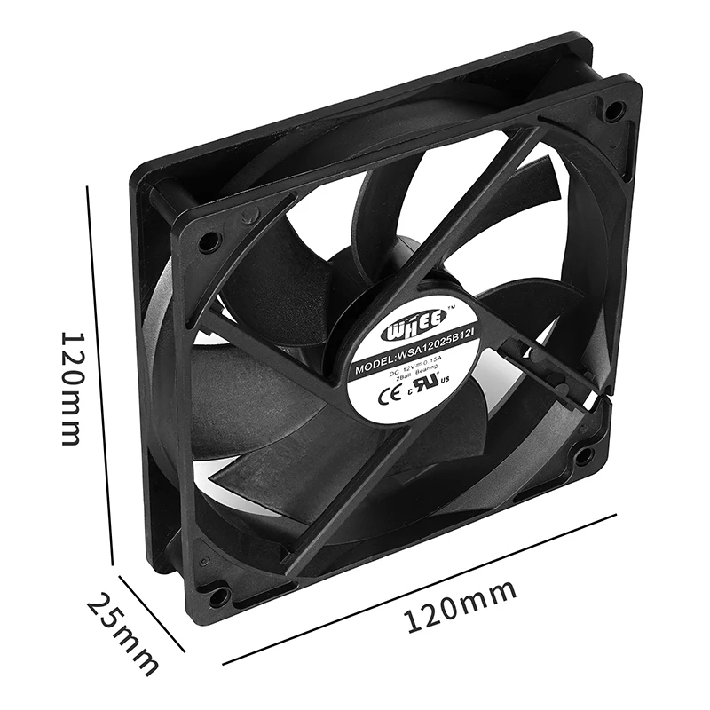 120x120x25mm manufacture high airflow 24v 12025 DC axial flow cooling fan 12v 120mm