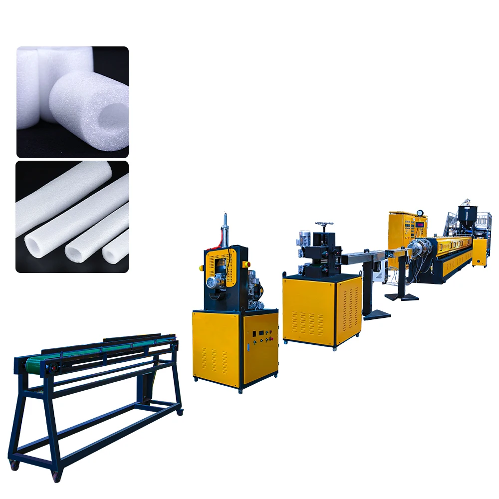 EPE foam polyethylene pipe insulation tube production extrusion machine line EPE foam rod making machinery