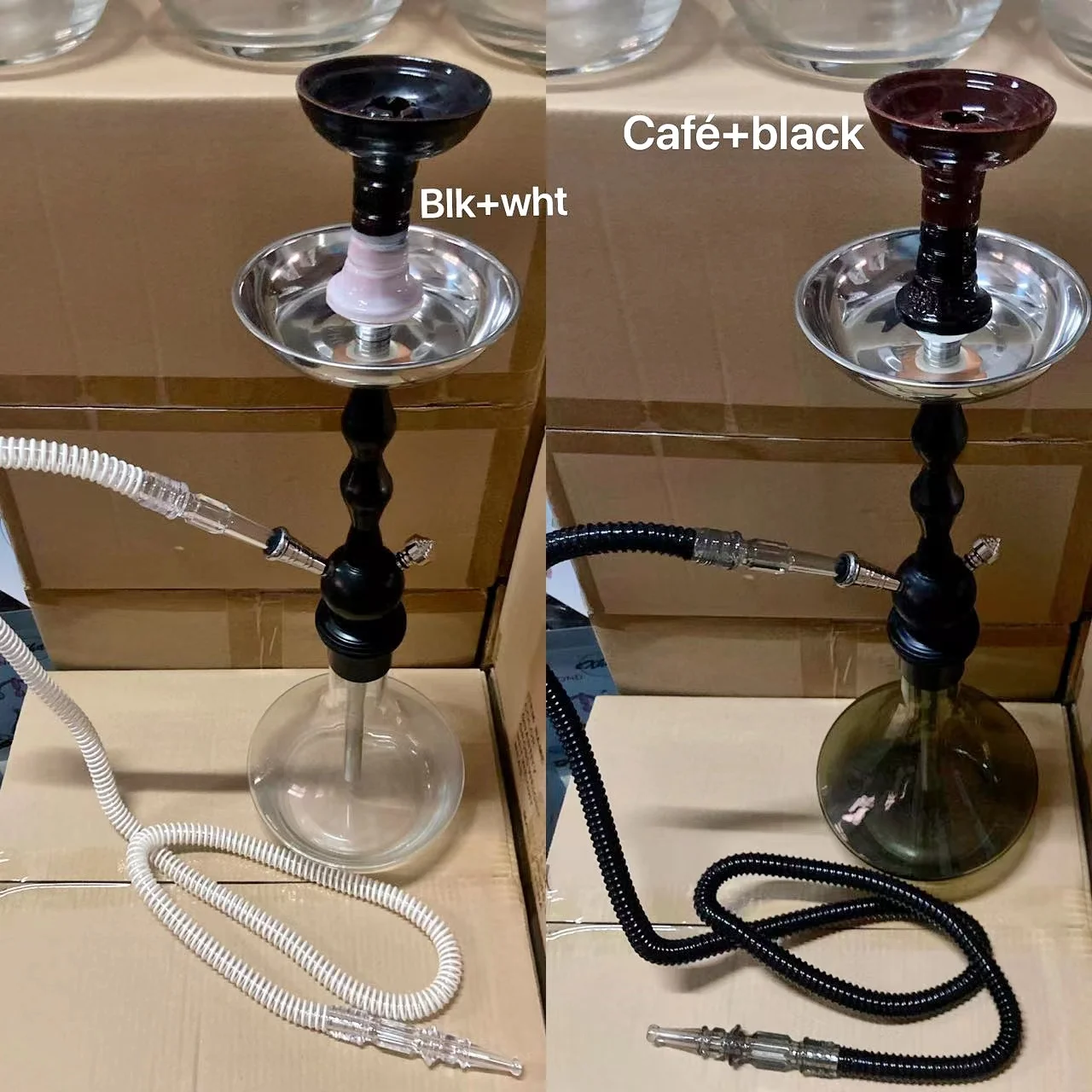 Кальян с силиконовым шлангом из стекла ручной работы