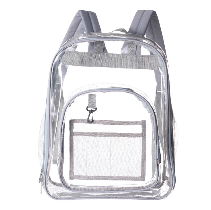 Clear Backpack Stadium Approved for Women Men Heavy Duty See Through Transparent PVC Backpacks for School Work Travel
