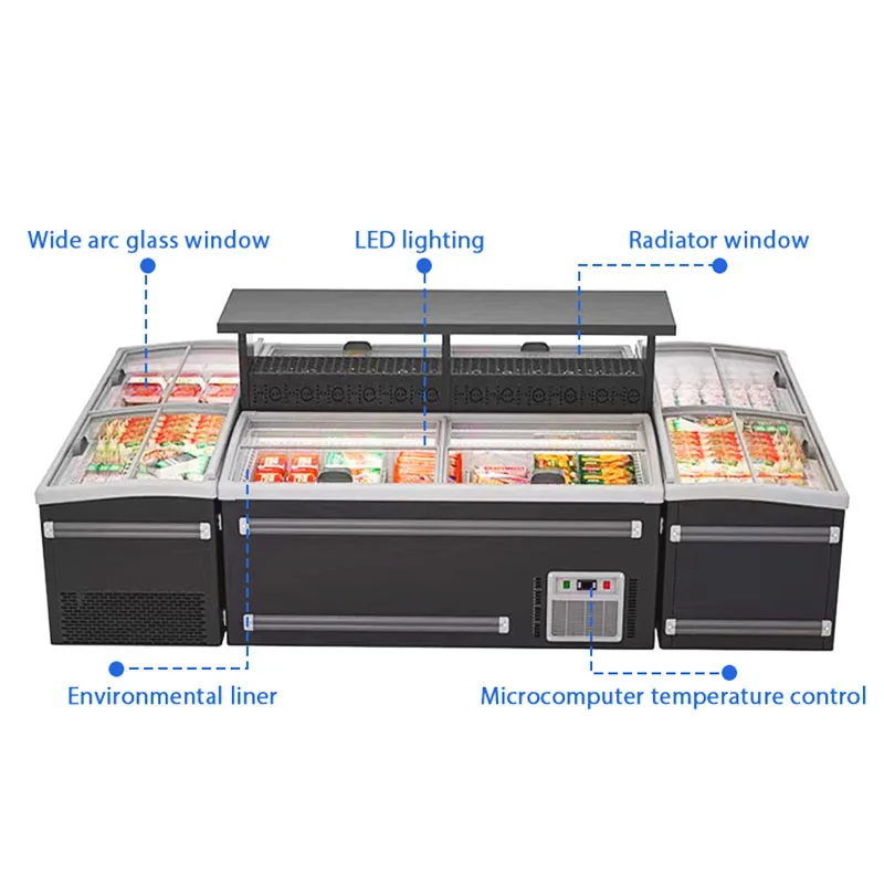 Combined Aht Type Chest Freezer Showcase Deep Island Aht Freezers Refrigerator Display Chest Island Freezer