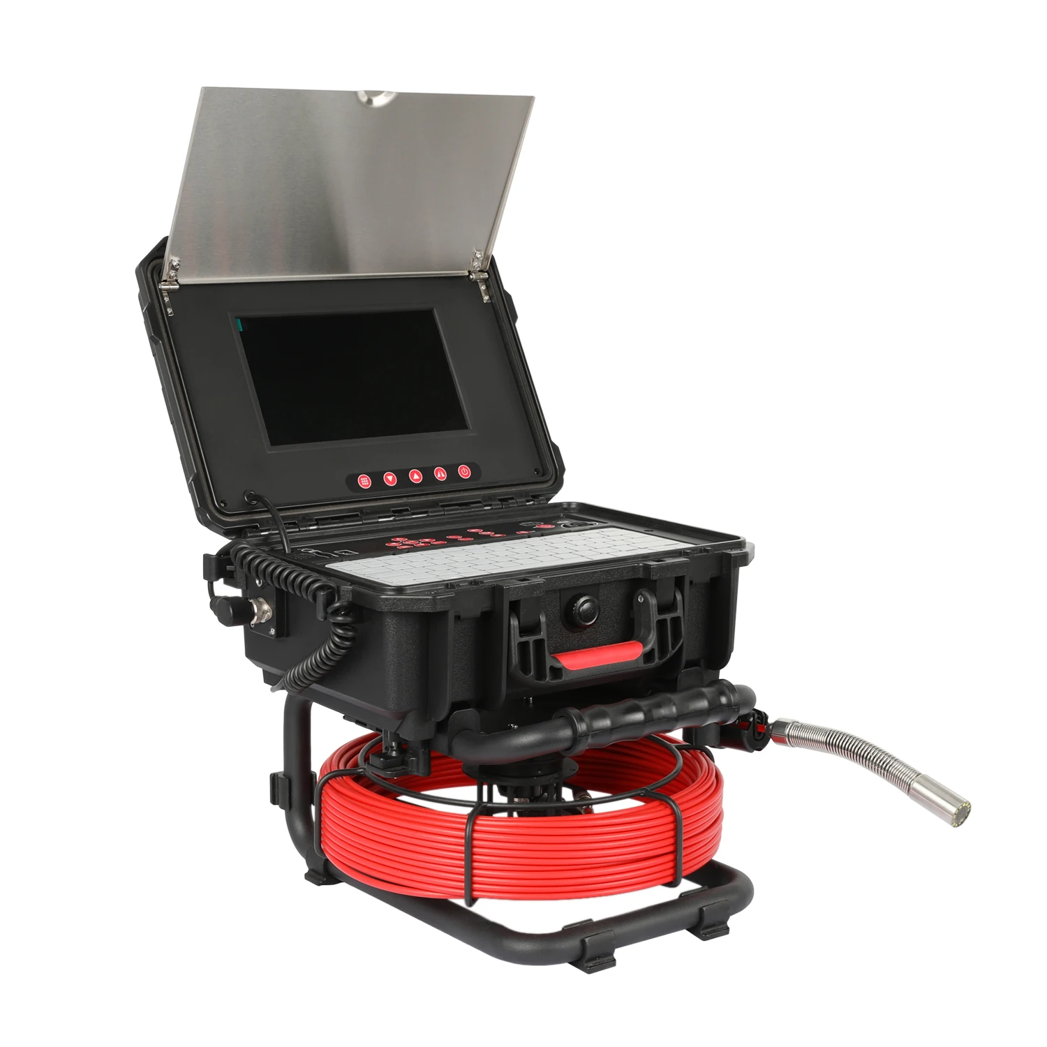 Economic compact sewer drain plumbing pipe inspection camera with 9inch DVR 30M 5.3MM push rod 21mm HD camera