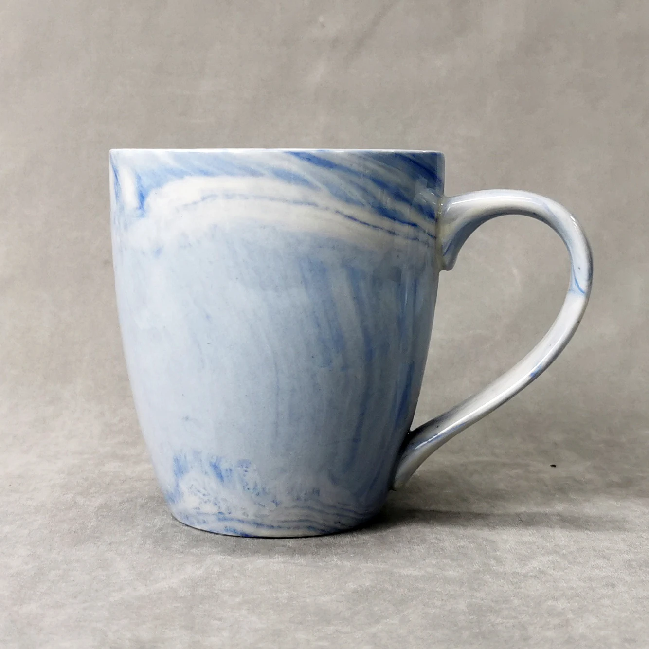 WKTM005 пользовательские наклейки низкий минимальный Заказ Цветная глина 350 мл мраморная синяя керамическая фарфоровая