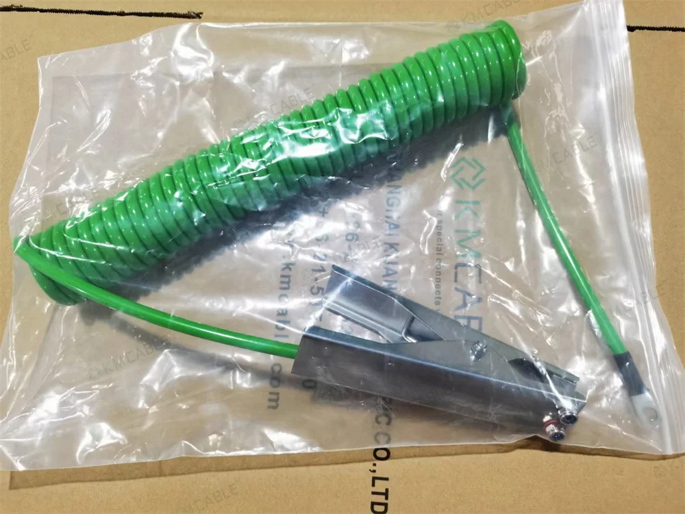 protection anti-static clamp with spiral cable spring cable, anti static coil cable