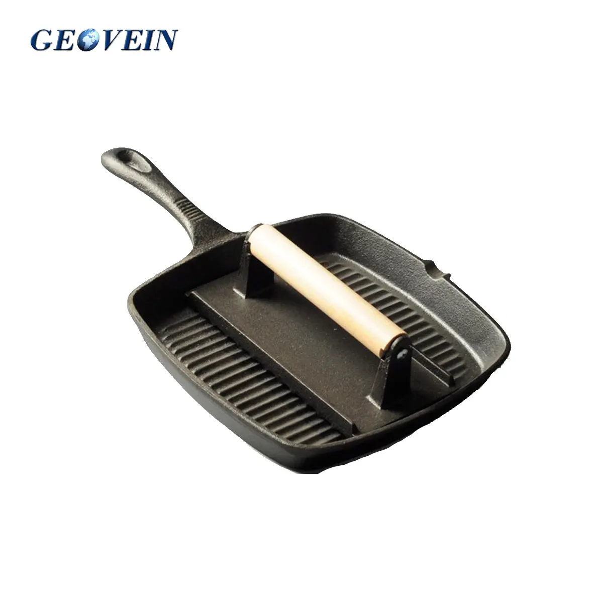 Wholesale price non-stick skillet square cast iron frying grill pan