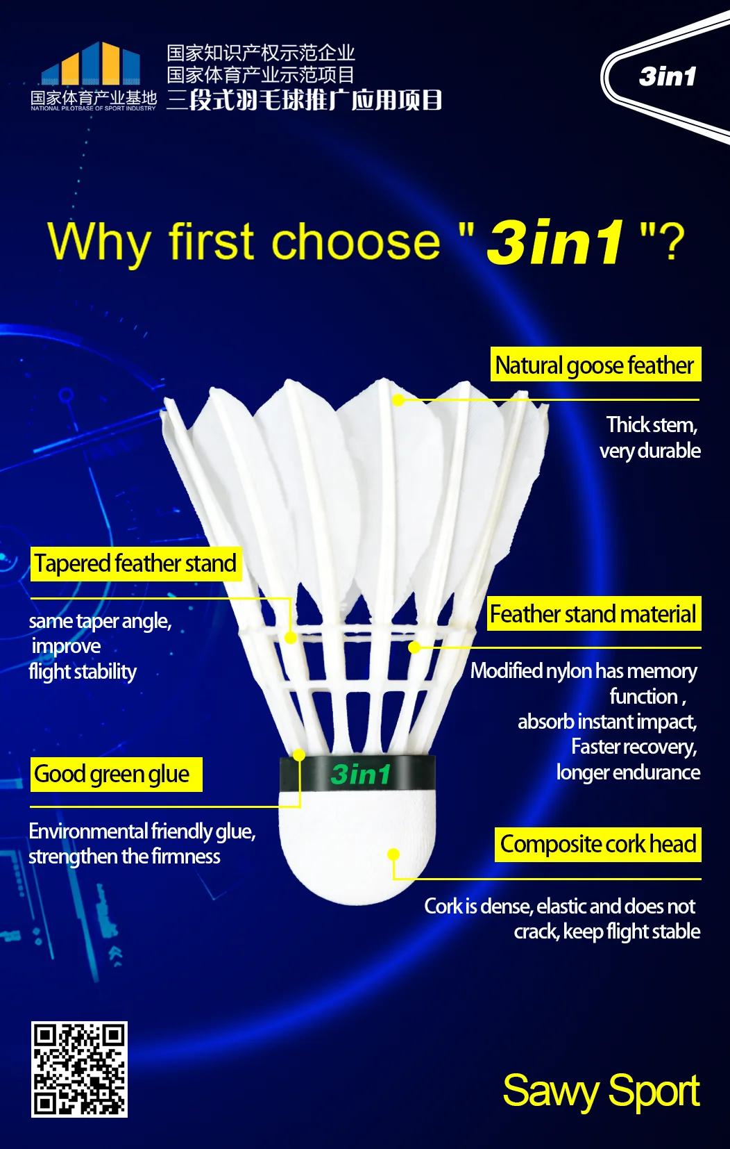 Original Source Goose Feather Shuttlecock Badminton 3in1 Shuttlecocks Hybrid Shuttle Most Durable for Professional Training