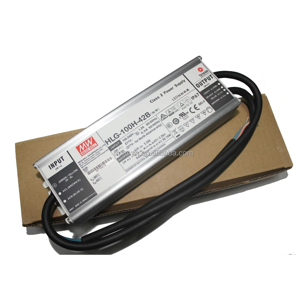 Meanwell HLG-100H-42B 100W 42V постоянное напряжение постоянного тока светодиодный драйвер затемнения дополнительный Водонепроницаемый Инверторы питания
