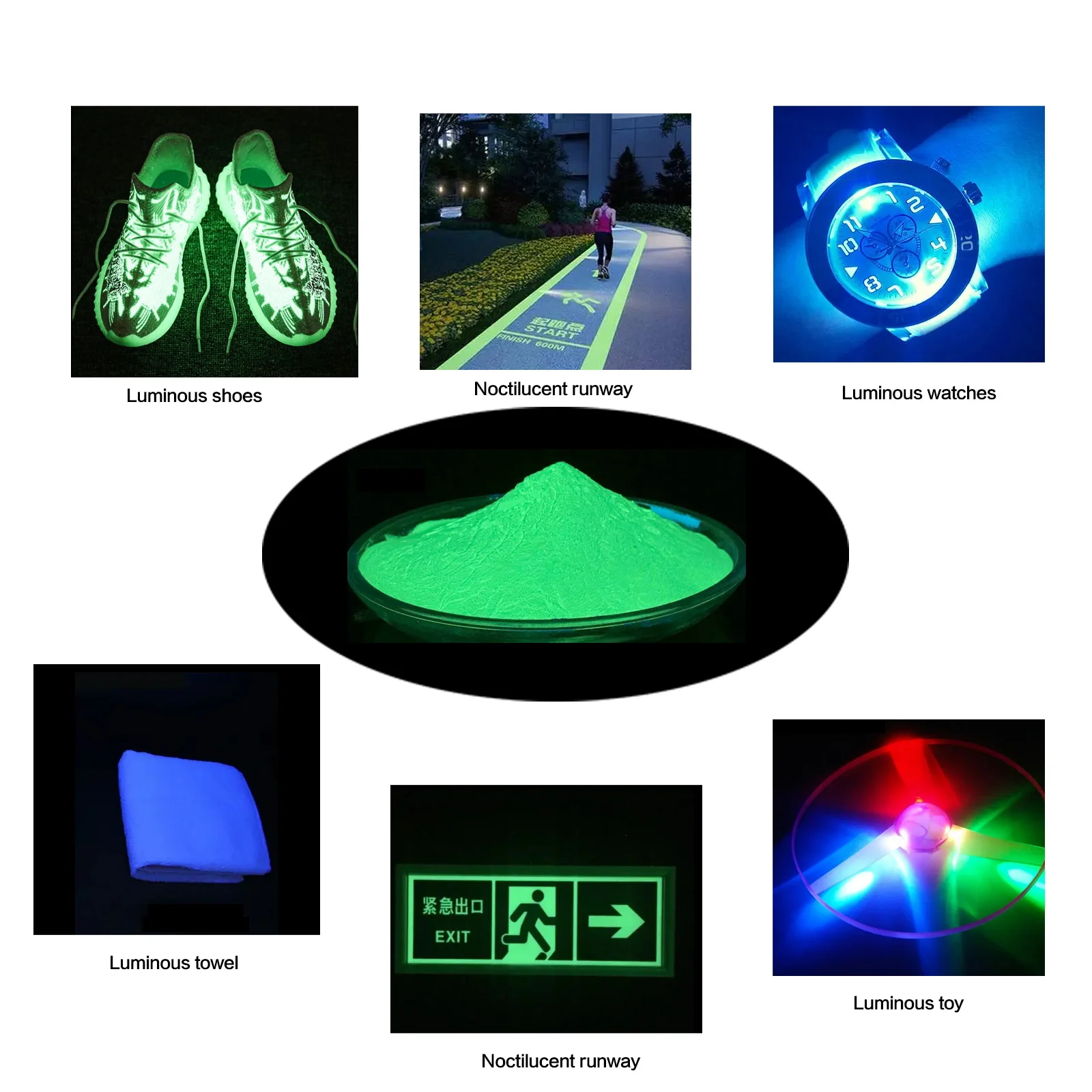 Wholesale Neon Color Phosphor  Powder Coating Powder Multicolor  Glow At Night Powder