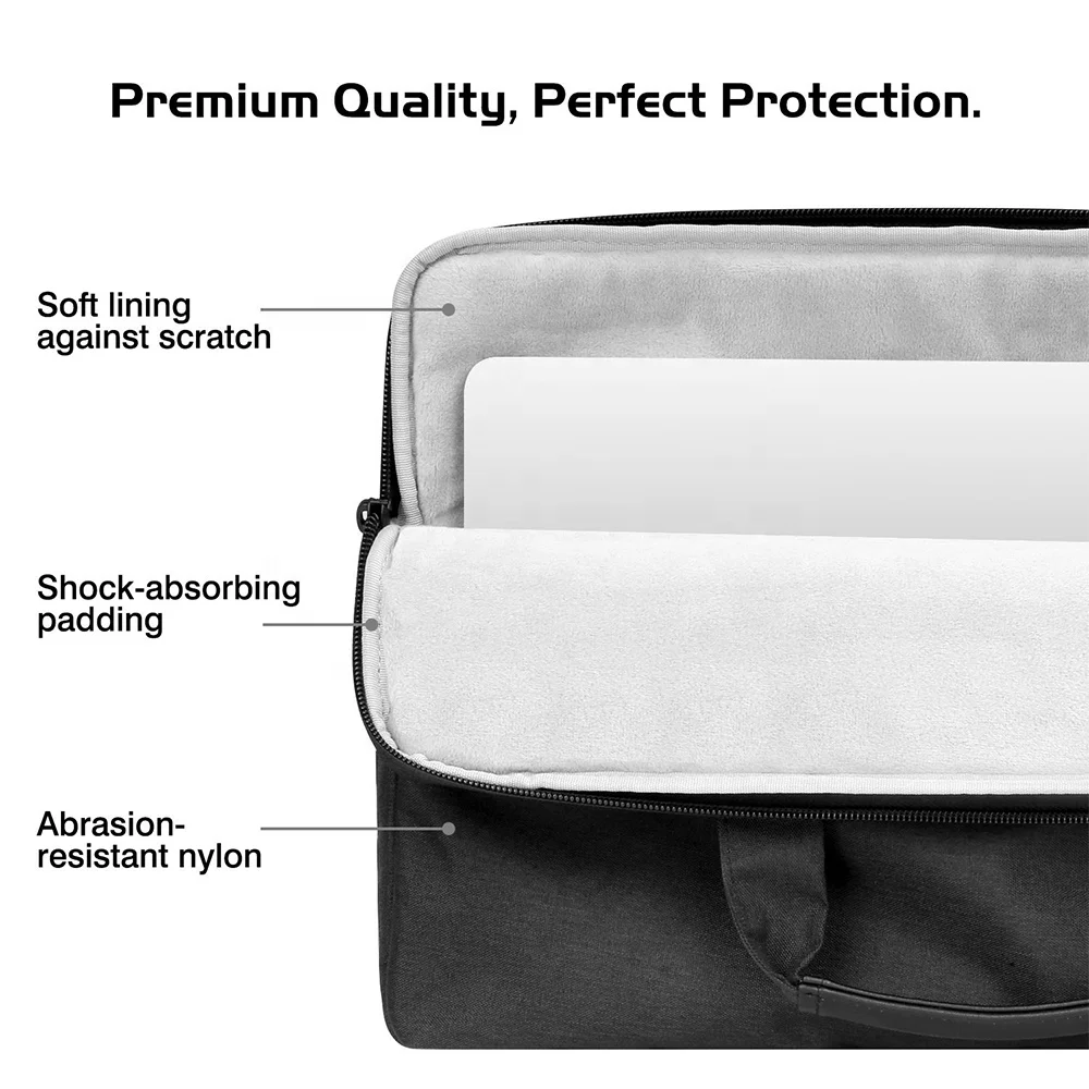 MoKo ISO BSCI custom factory shockproof Online Shopping Laptop bag Hand Shoulder Strap Sleeve Case Bag Briefbag 12 13.3 13.5